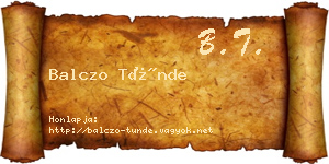 Balczo Tünde névjegykártya