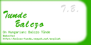 tunde balczo business card